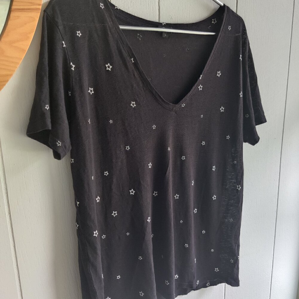 Rails Soft Tee In Black With Emblazoned White Sta… - image 2